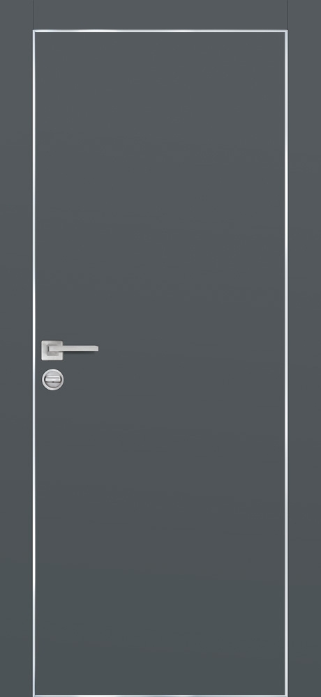 Межкомнатная дверь PX-1 AL кромка с 4-х ст. Графит матовый