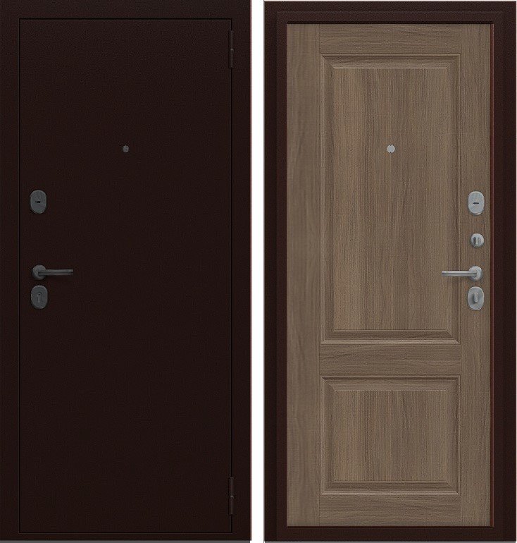 Дверь Браво Север-7 Антик Медный/Каштан DIS007075